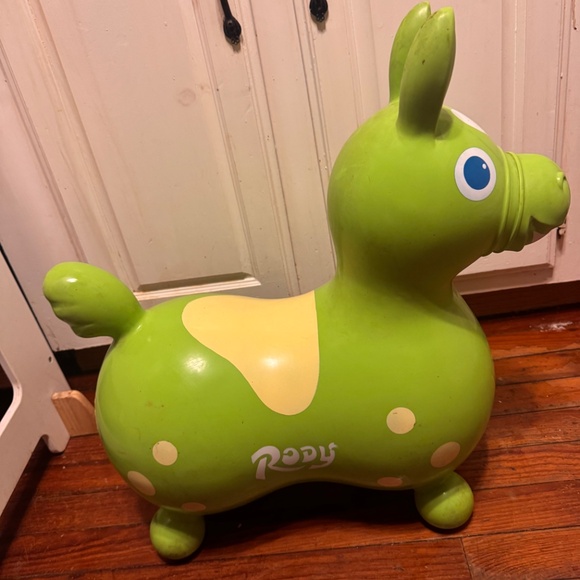 VTG 1984 Lime Green Rody Horse made in Italy Toddler Bounce Toy  Bouncing Horse - Picture 4 of 8